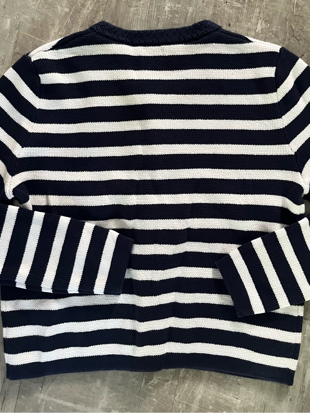 J. Crew Navy and White Striped Button-Front Cardigan Sz XS NWT - Picture 2 of 6